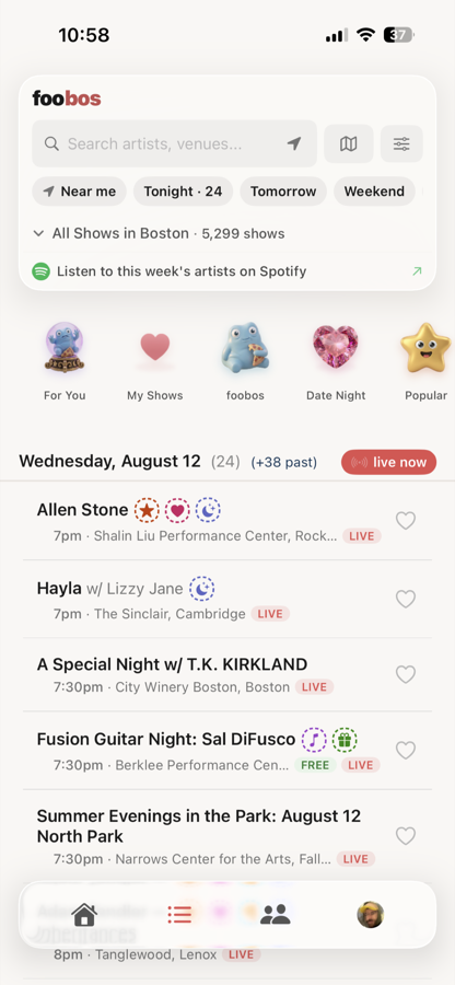 foobos iOS app screenshot